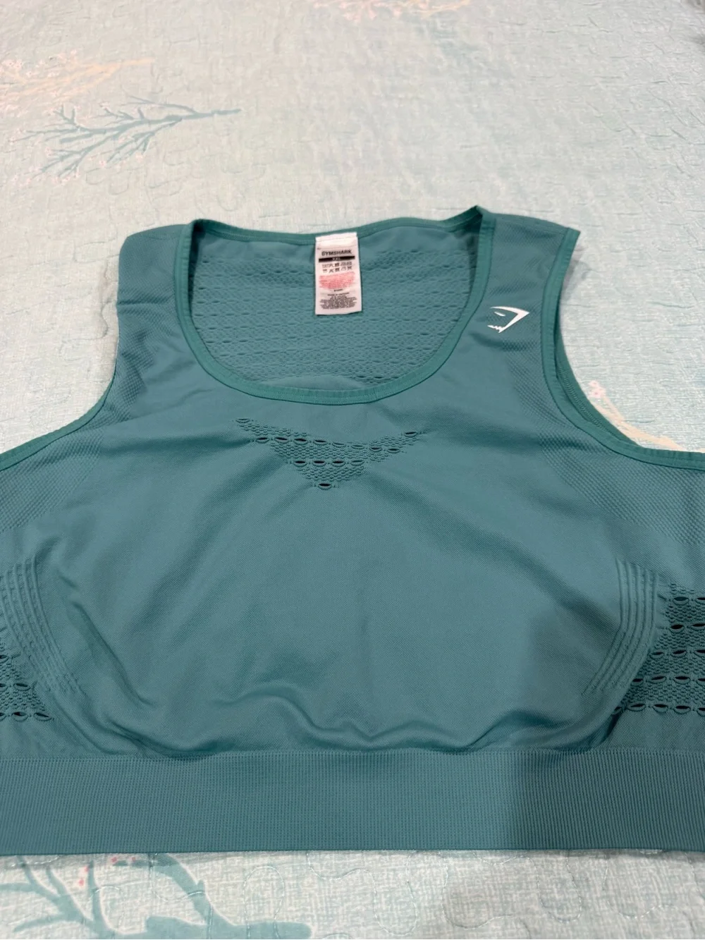 Gymshark Seamless Sports Bra Crop Top — Teal XXL